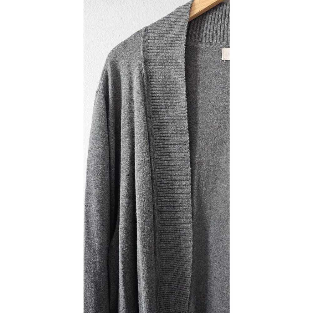 Laura Ashley Sz 2X Gray Cardigan Sweater Open Fro… - image 2