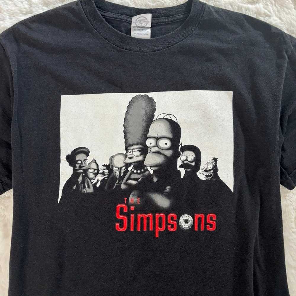 Y2K VTG The Simpsons Sopranos Theme Black and Whi… - image 2