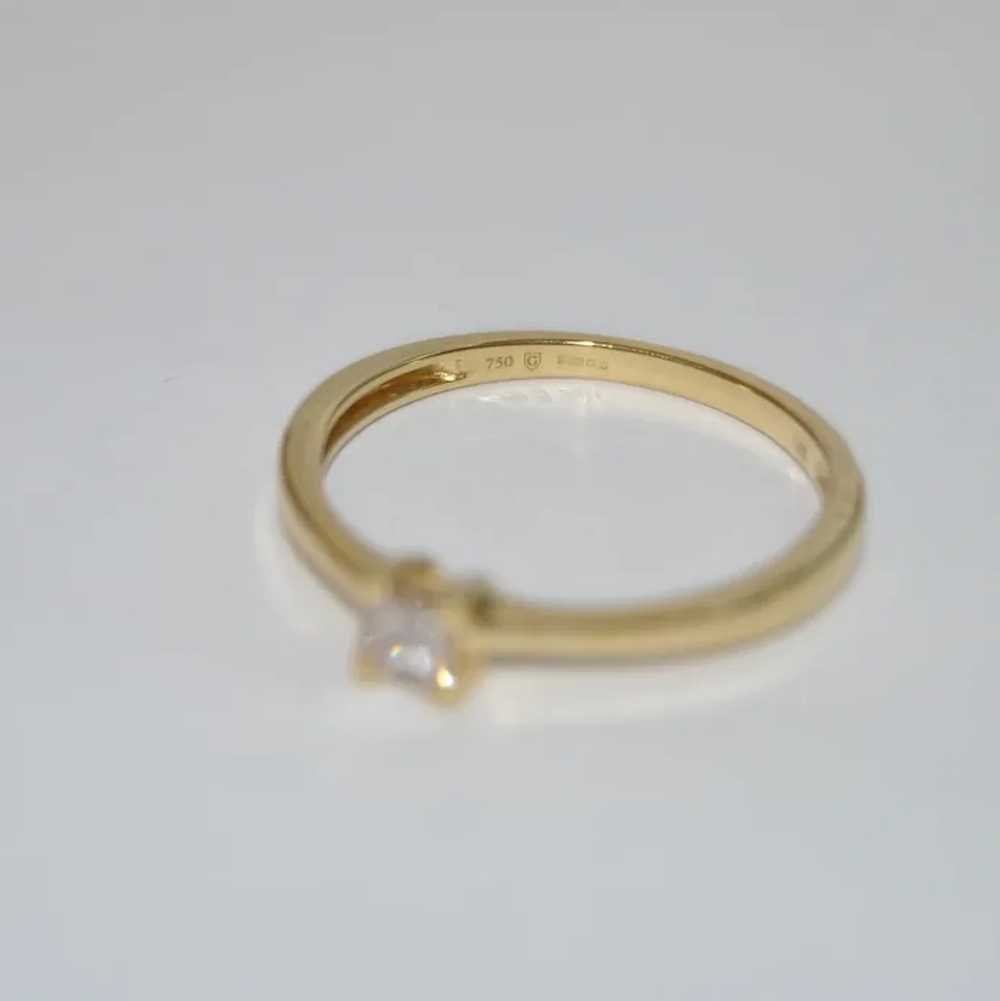 Diamond Princess Cut 18K Gold Engagement Ring - image 5