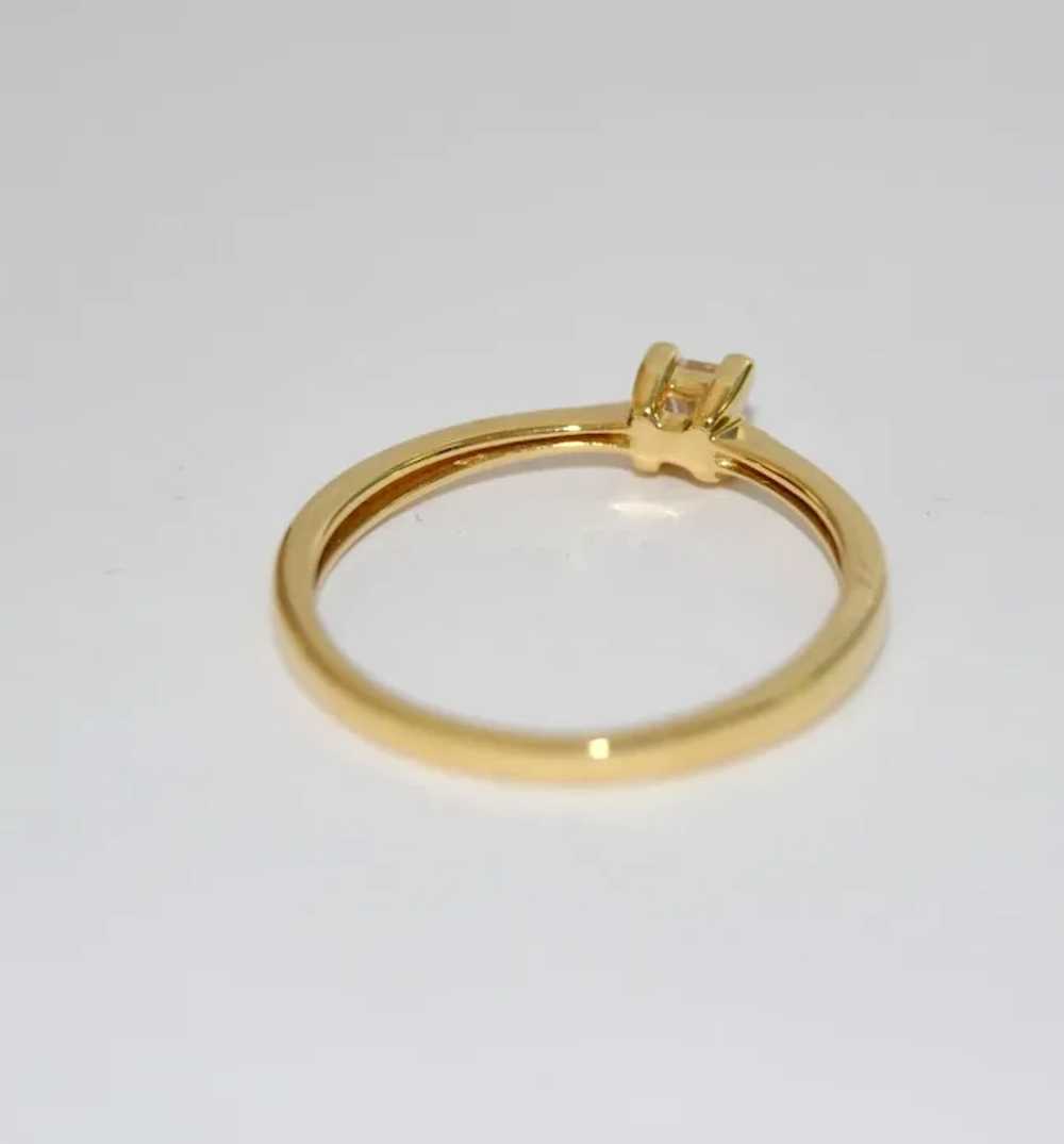 Diamond Princess Cut 18K Gold Engagement Ring - image 6