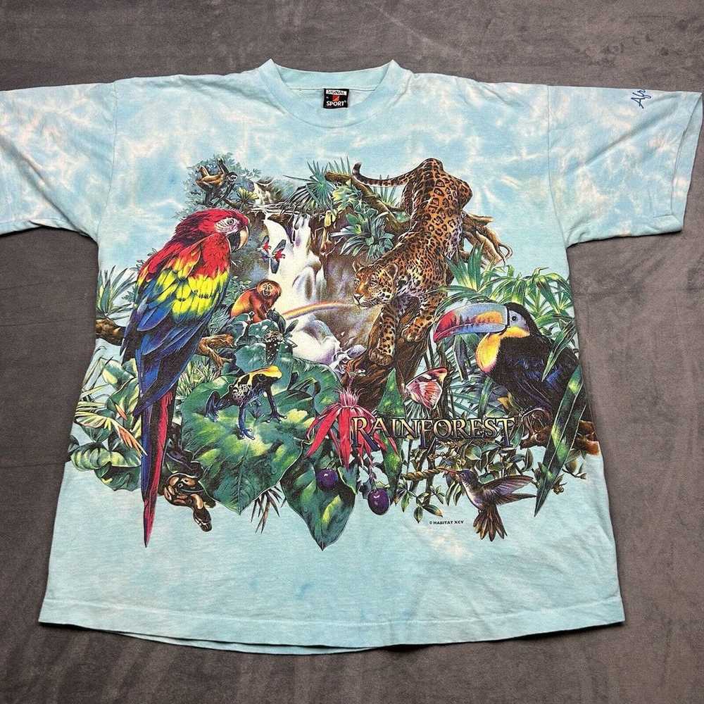 Vintage Rainforest Cafe Shirt XL Animal Nature AO… - image 6