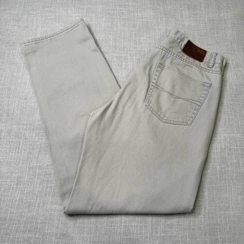 Vintage Thomas Burberry Mid Rise Khaki Denim Jeans - image 2