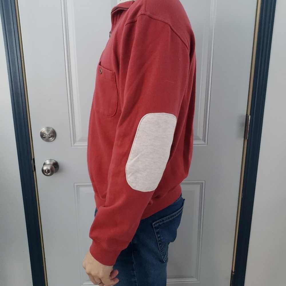 90s Red and Gray Half Zip Collared Sweater - image 2