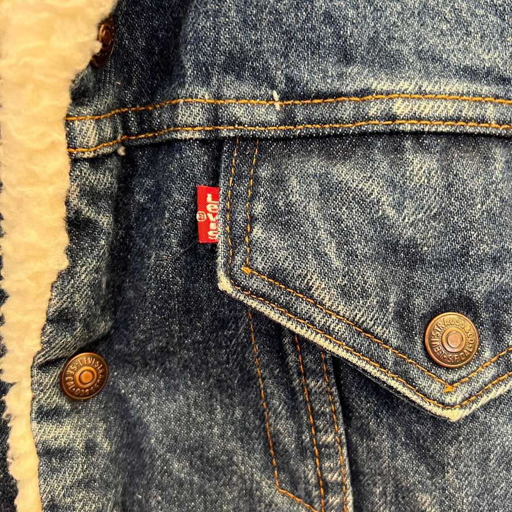 Vintage Levi’s San Francisco Sherpa Lined Blue Je… - image 7