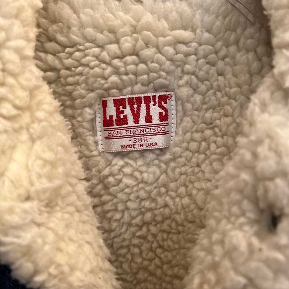 Vintage Levi’s San Francisco Sherpa Lined Blue Je… - image 8