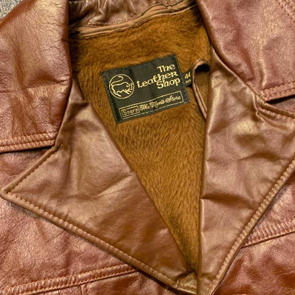 Vintage 70s Sears Leather Shop Leather Jacket - image 3