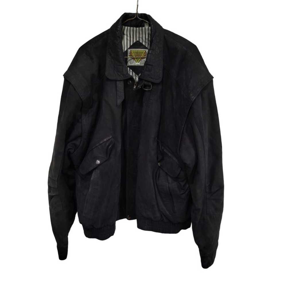 Phase 2 Mens Vintage Black Genuine Leather Jacket… - image 1