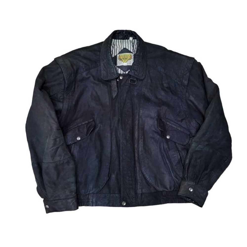 Phase 2 Mens Vintage Black Genuine Leather Jacket… - image 2