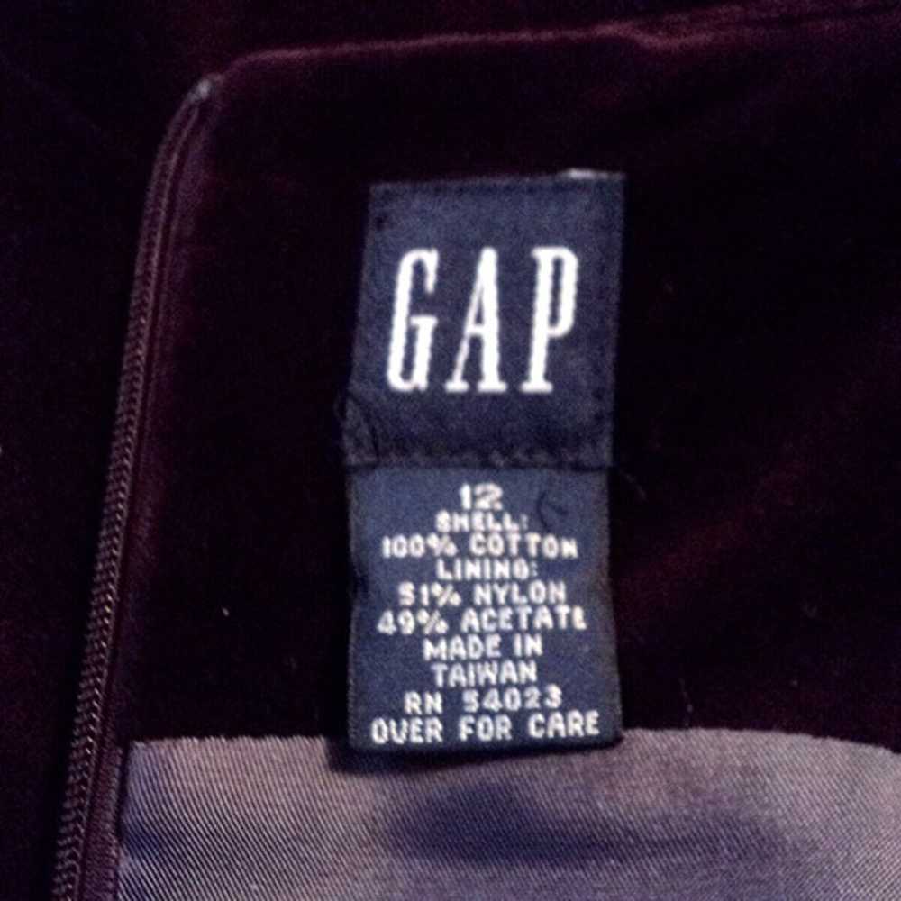 Gap Dress Women's Size 12 Brown Cotton Velvet Sle… - image 6