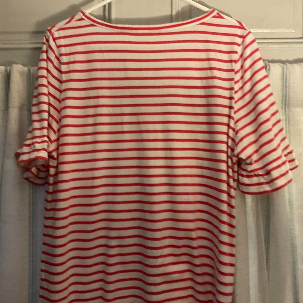 Boden Pink and white striped  T-Shirt dress Size … - image 8