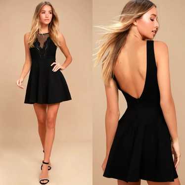 Lulus | I Promise Black Lace Skater Dress