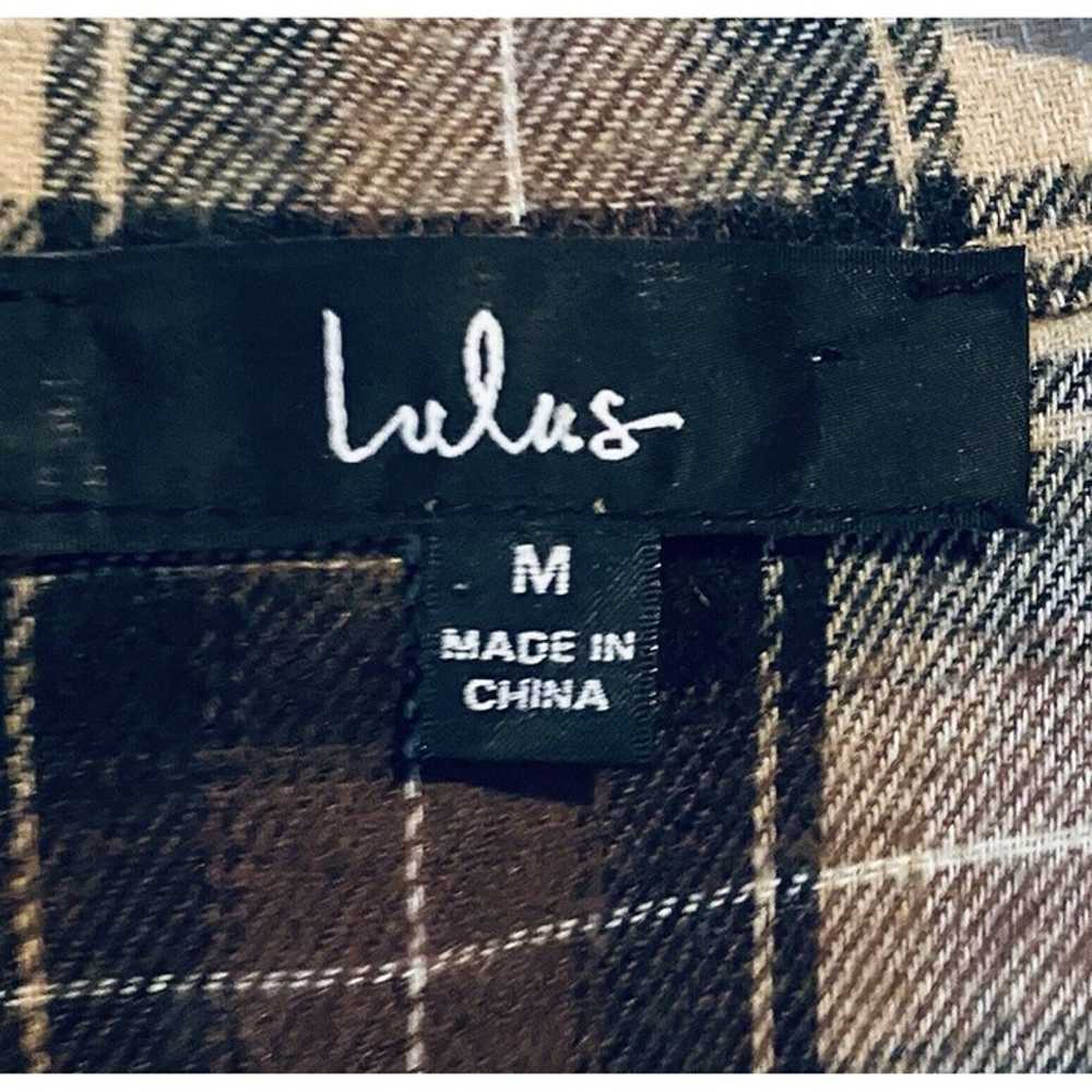 Lulus Dress Womens Medium Brown Plaid Pick Of The… - image 7