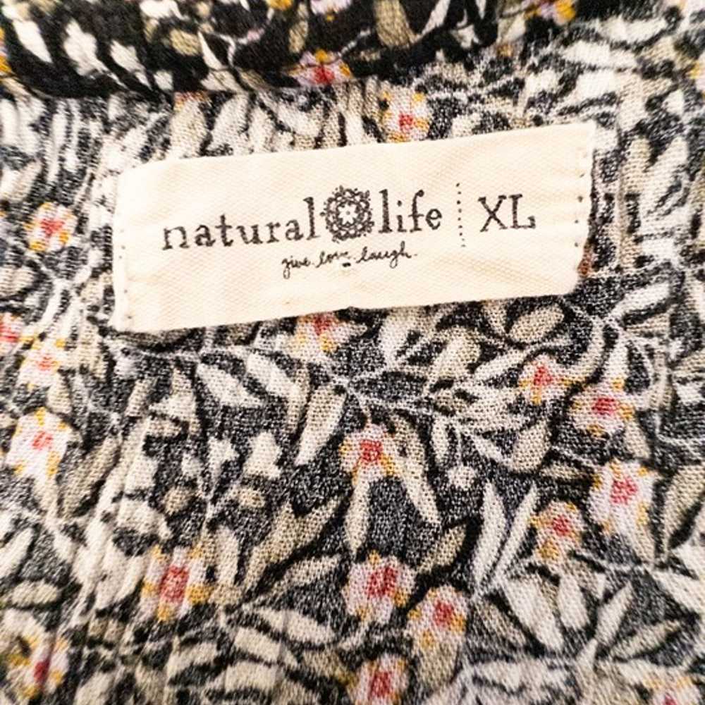 Natural Life Womens Size XL Dress Black Floral St… - image 9