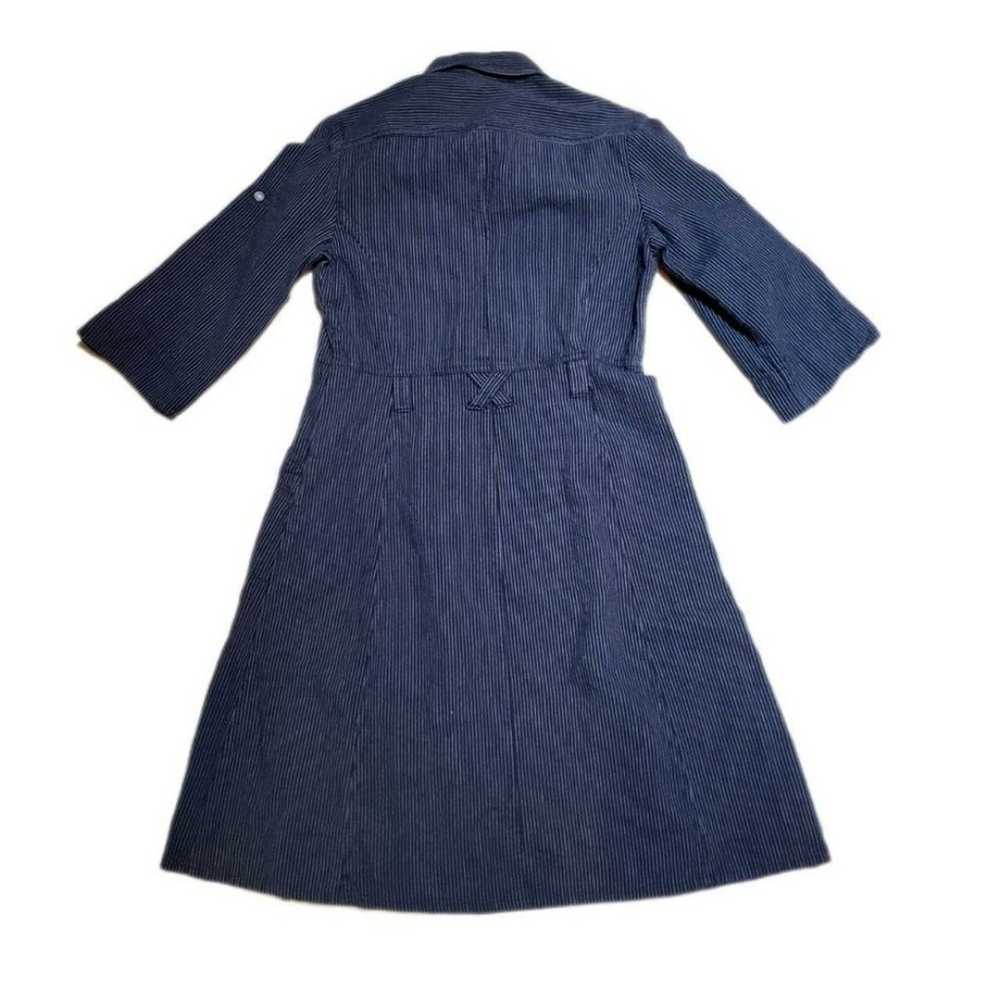 90s Y2K Cottagecore Indie Striped Navy Dress Pock… - image 2
