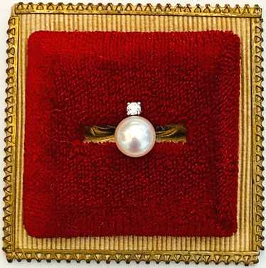 Pearl 14K Solid Yellow Gold Square Tie Tack 2024 Lapel Pin Vintage Karat KT