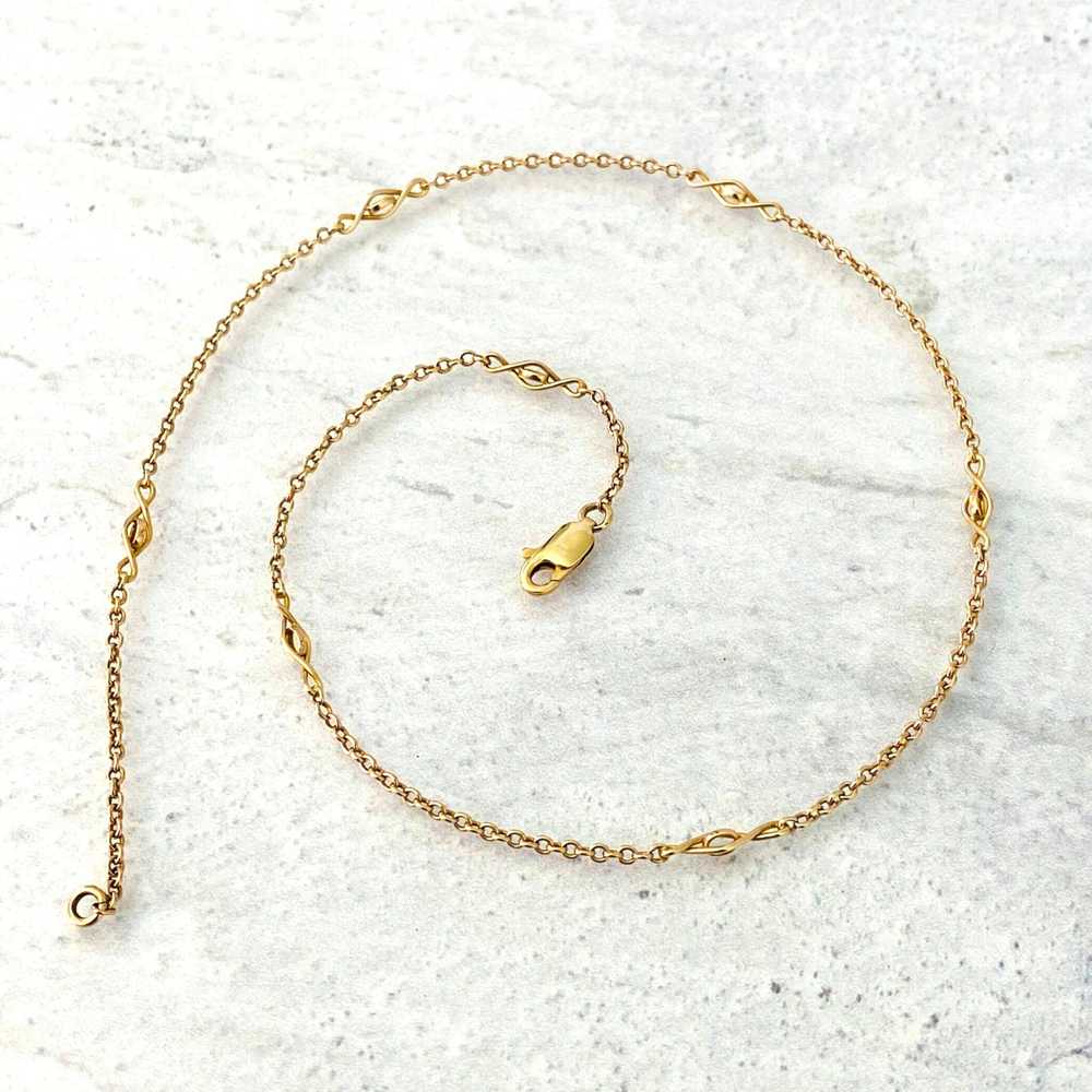 Solid Gold Pocket Watch Chain Choker Necklace - image 6