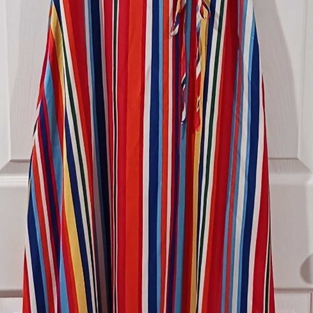 Lulus Elianna Backless Rainbow Stripe Gown - image 2