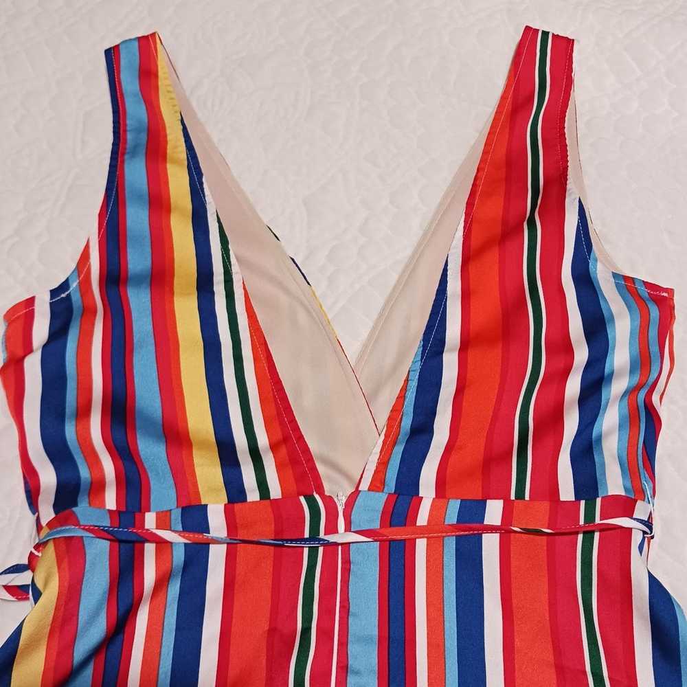 Lulus Elianna Backless Rainbow Stripe Gown - image 6