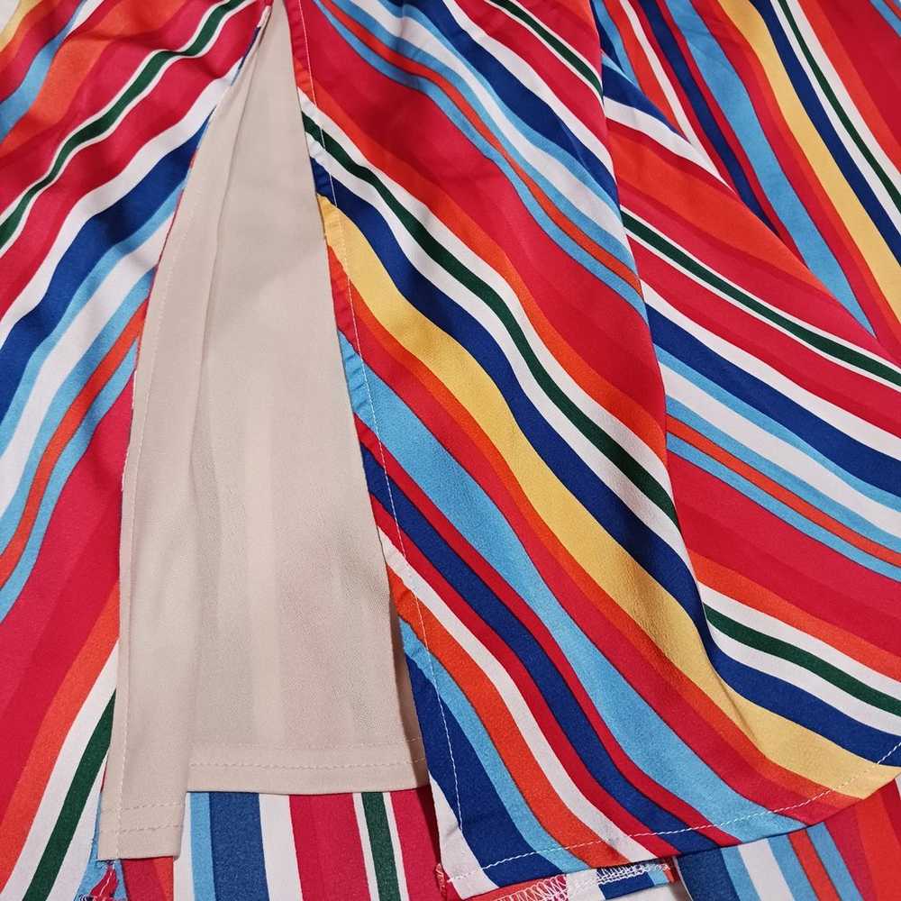 Lulus Elianna Backless Rainbow Stripe Gown - image 7