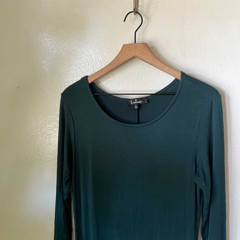 Lulus | Swept Away Forest Green Long Sleeve Maxi … - image 3
