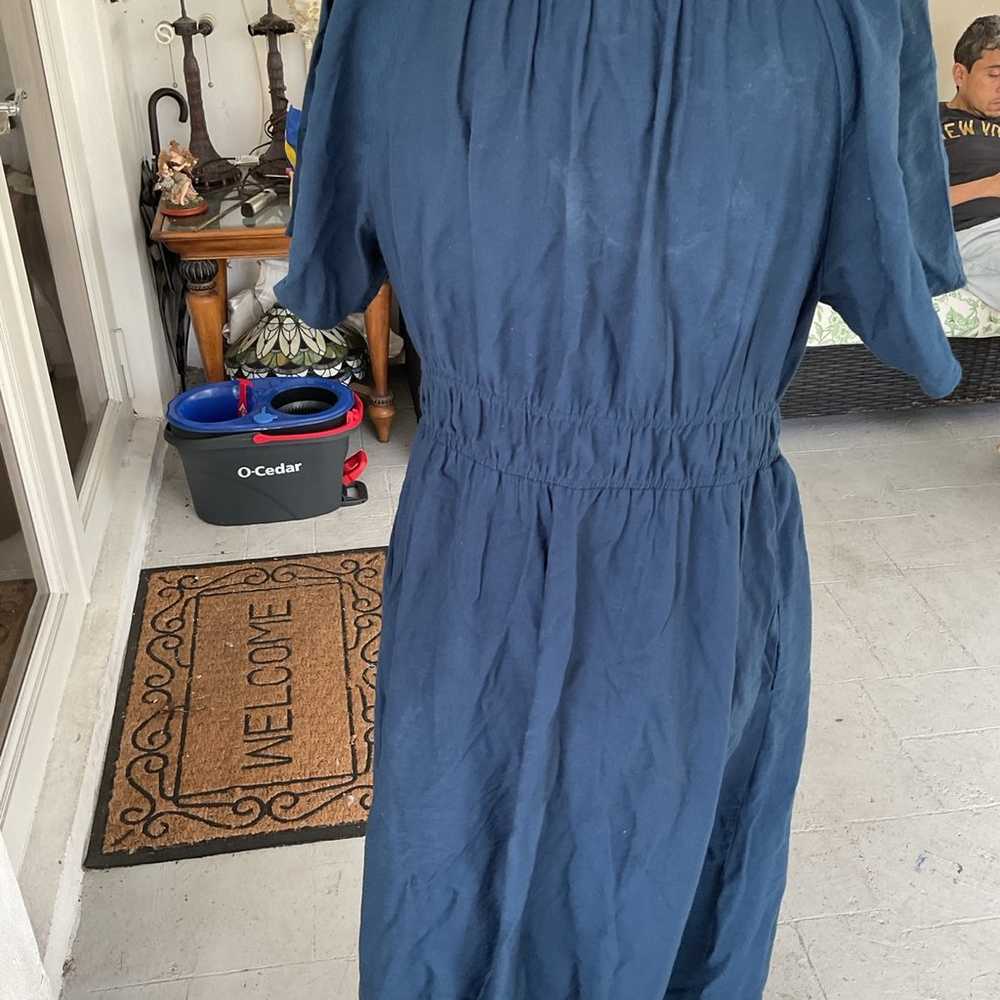 Madewell dress navy Blue size L short sleeve - image 3