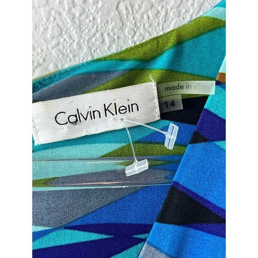 Calvin Klein Abstract Print Gathered Waist Sleeve… - image 9
