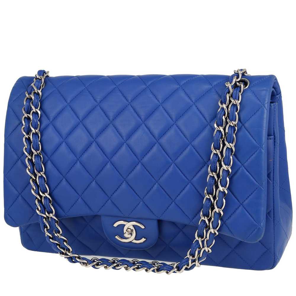 Chanel Timeless Maxi Jumbo handbag in blue quilte… - image 1