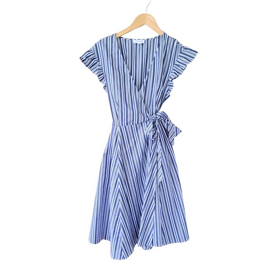 Calvin Klein Blue Striped Wrap Dress Size 4 Flutt… - image 10