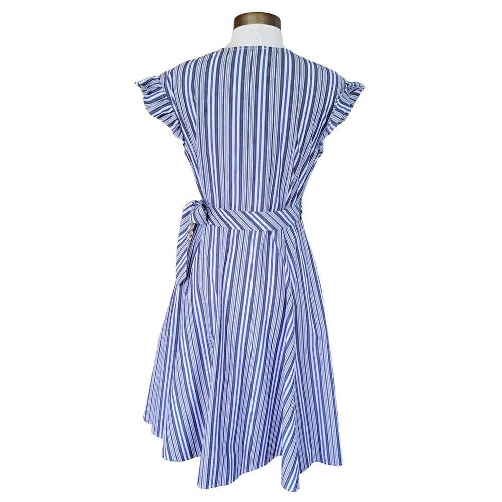 Calvin Klein Blue Striped Wrap Dress Size 4 Flutt… - image 3