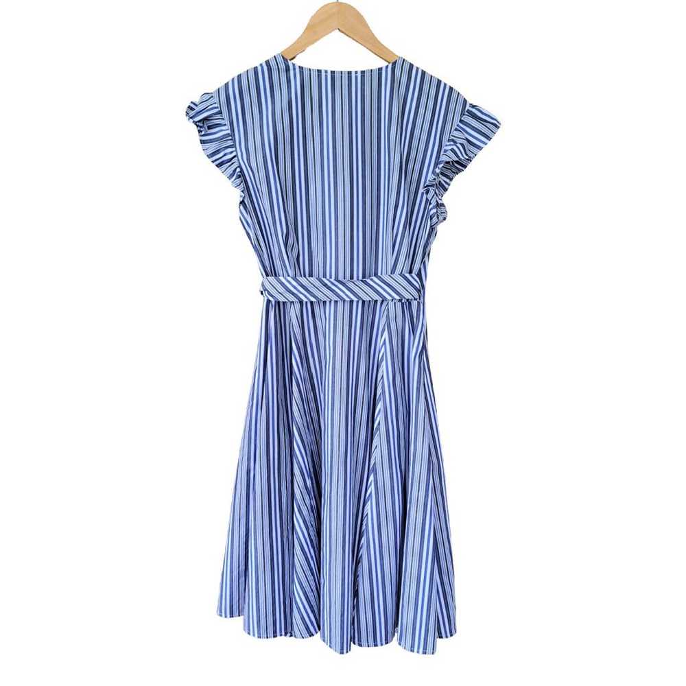 Calvin Klein Blue Striped Wrap Dress Size 4 Flutt… - image 9