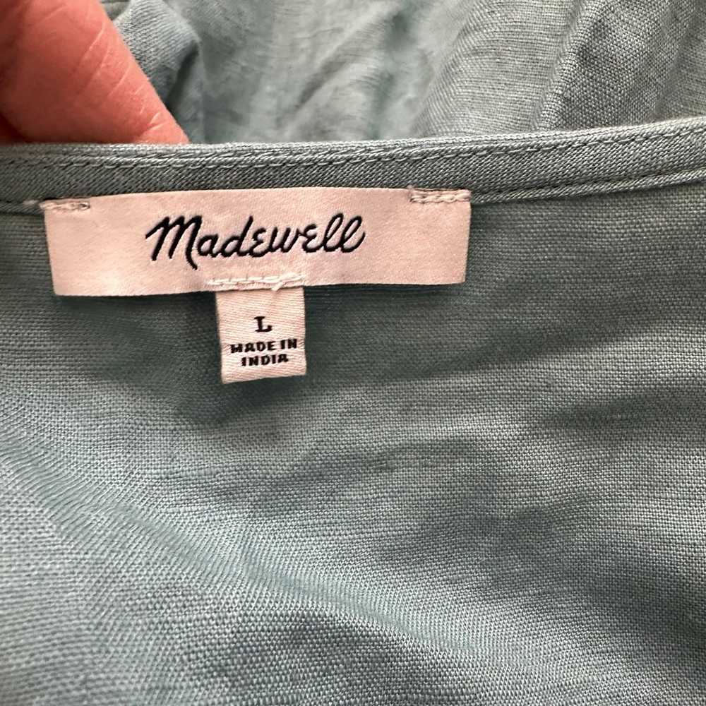 Madewell Blue Linen Button Front Dress - image 5
