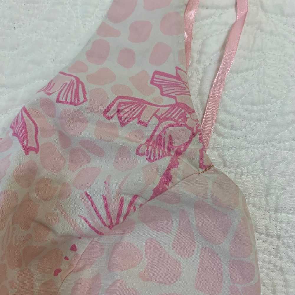VTG White Label Lilly Pulitzer Pink Palm Tree Hal… - image 10