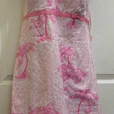 VTG White Label Lilly Pulitzer Pink Palm Tree Hal… - image 1
