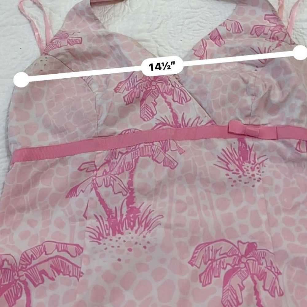 VTG White Label Lilly Pulitzer Pink Palm Tree Hal… - image 8