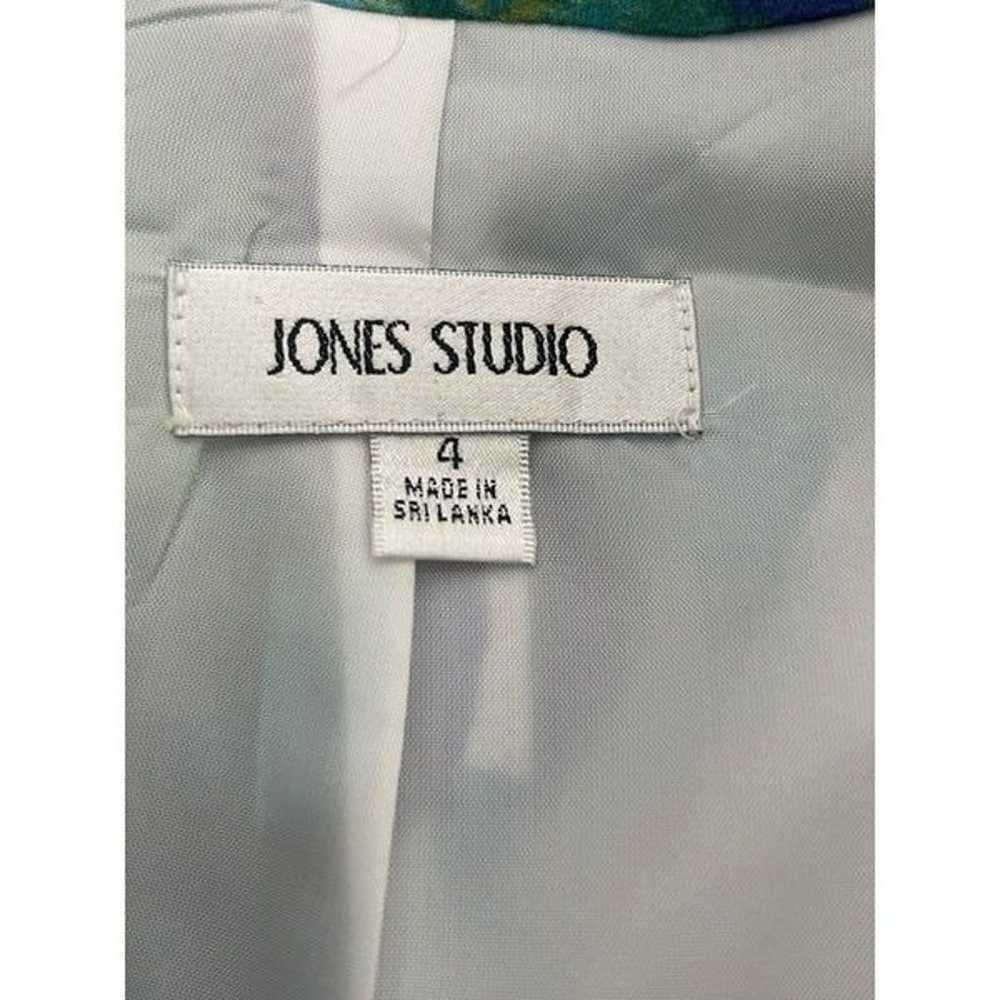 Jones Studio Green Cotton Floral Sleeveless Belte… - image 9