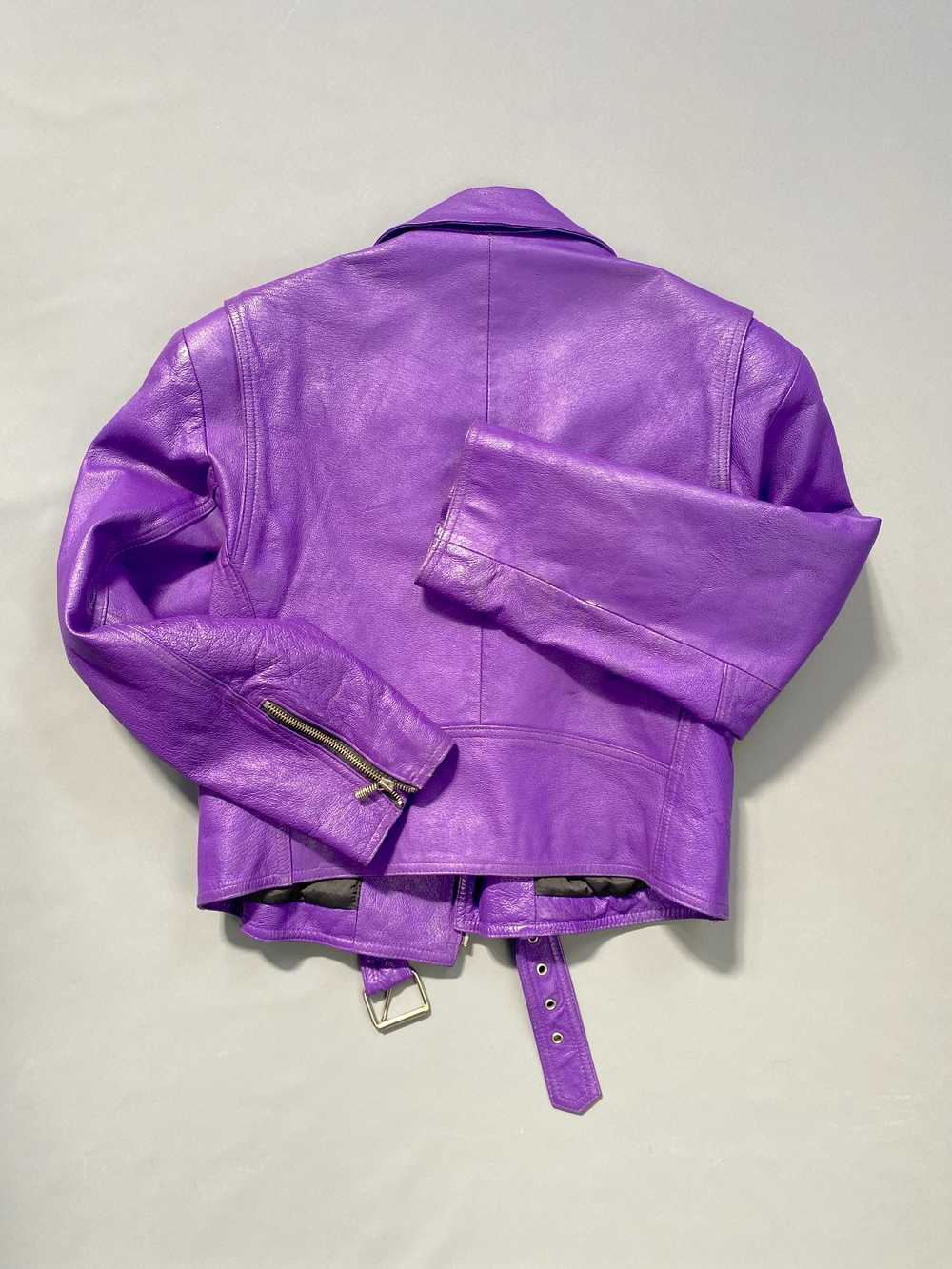 RIDICULOUSLY RADICAL 1980S ELECTRIC PURPLE LEATHE… - image 12