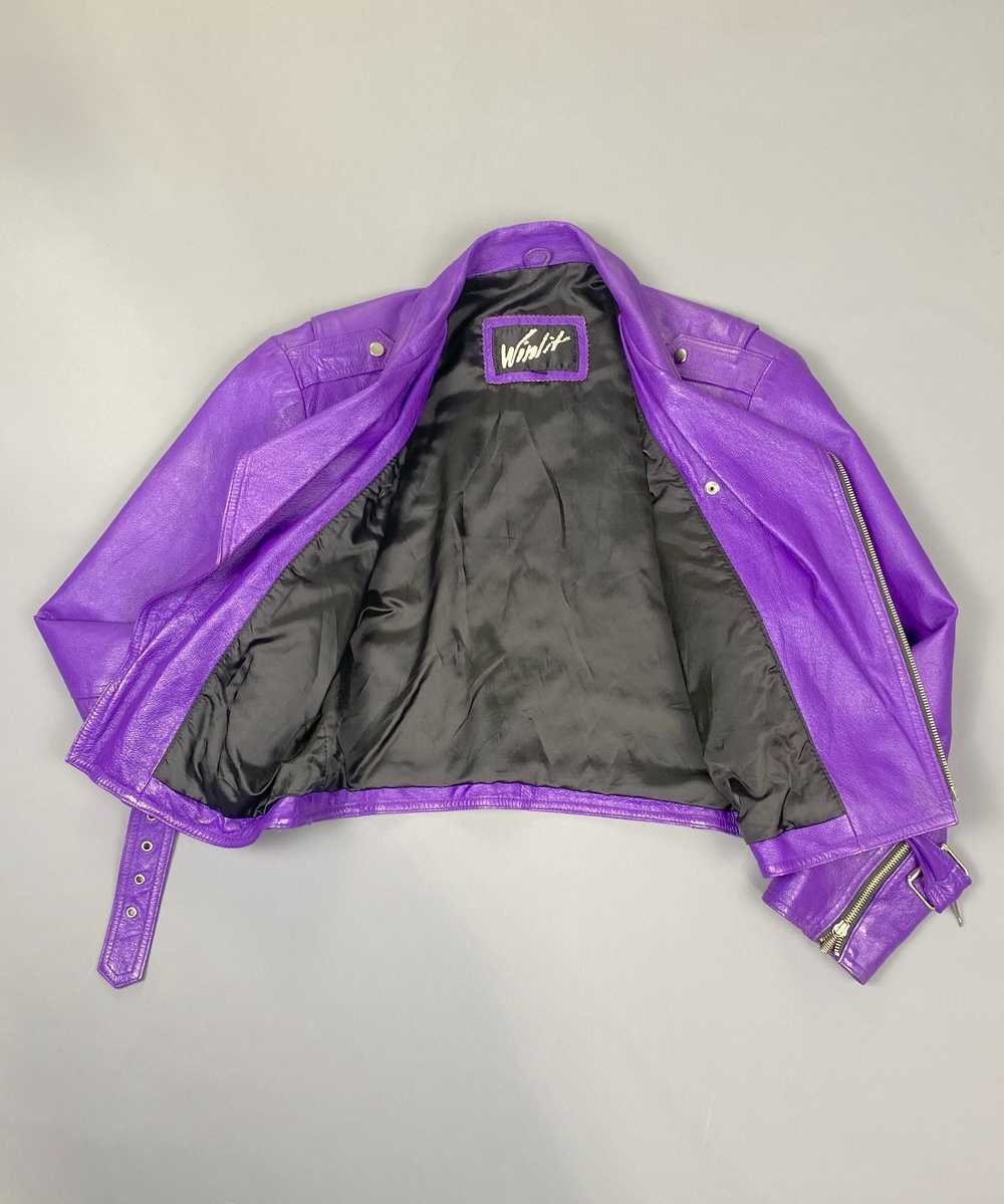 RIDICULOUSLY RADICAL 1980S ELECTRIC PURPLE LEATHE… - image 4