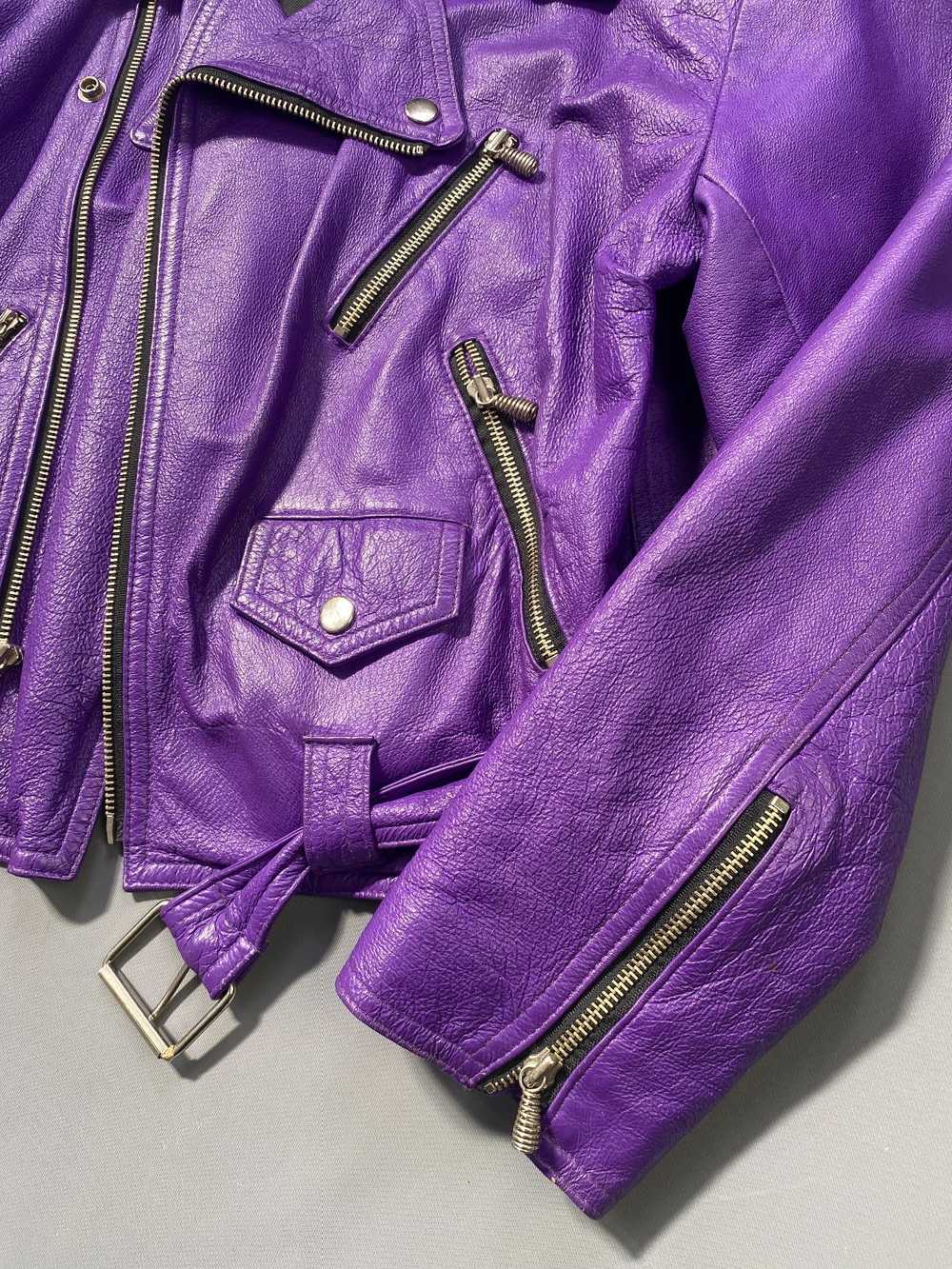 RIDICULOUSLY RADICAL 1980S ELECTRIC PURPLE LEATHE… - image 7