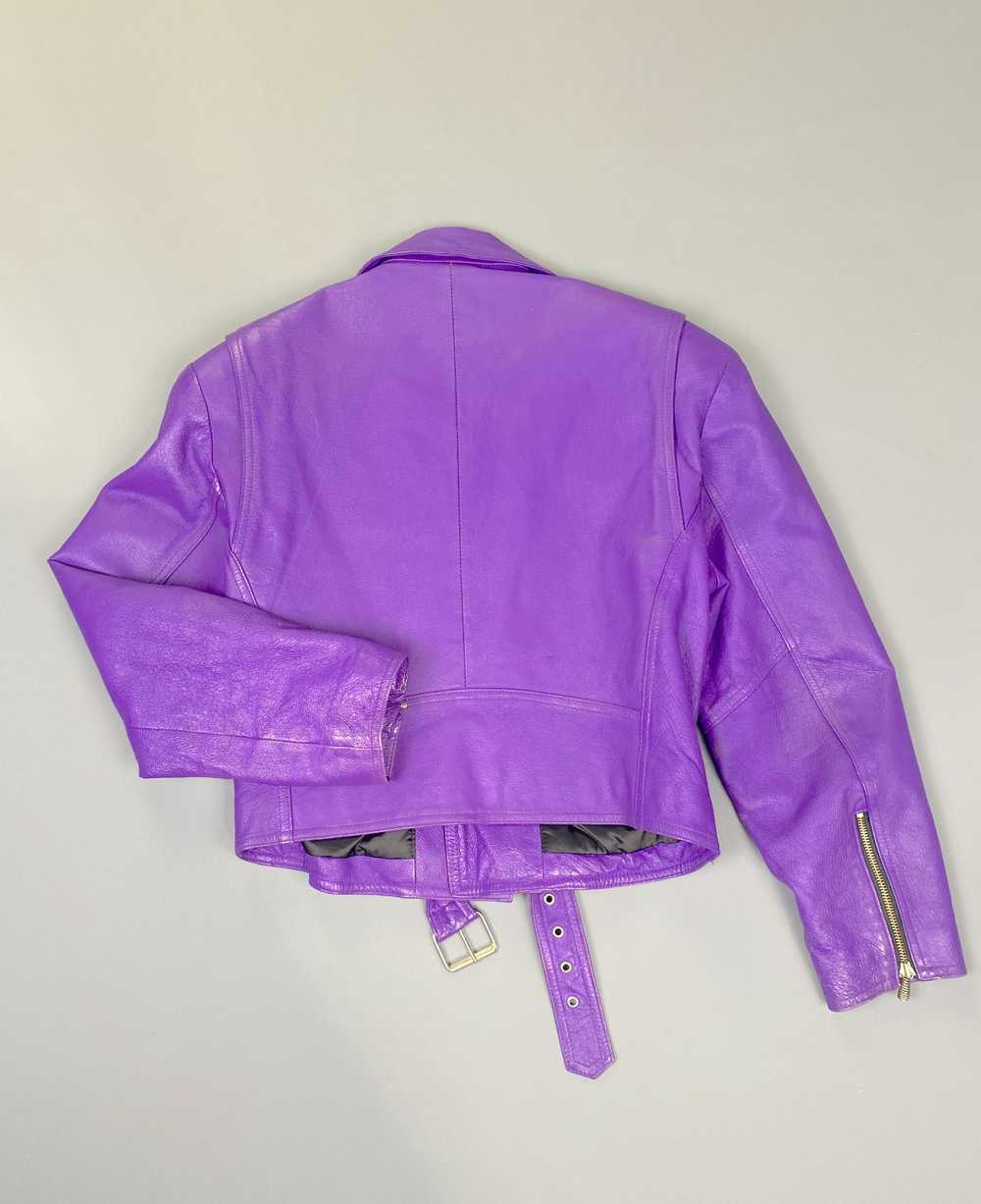 RIDICULOUSLY RADICAL 1980S ELECTRIC PURPLE LEATHE… - image 8