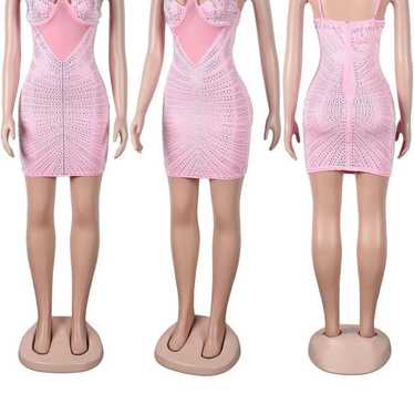 Pink rhinestone dress - image 1