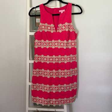 Lilly Pulitzer Hot Pink/Gold Augusta Shift Dress - image 1