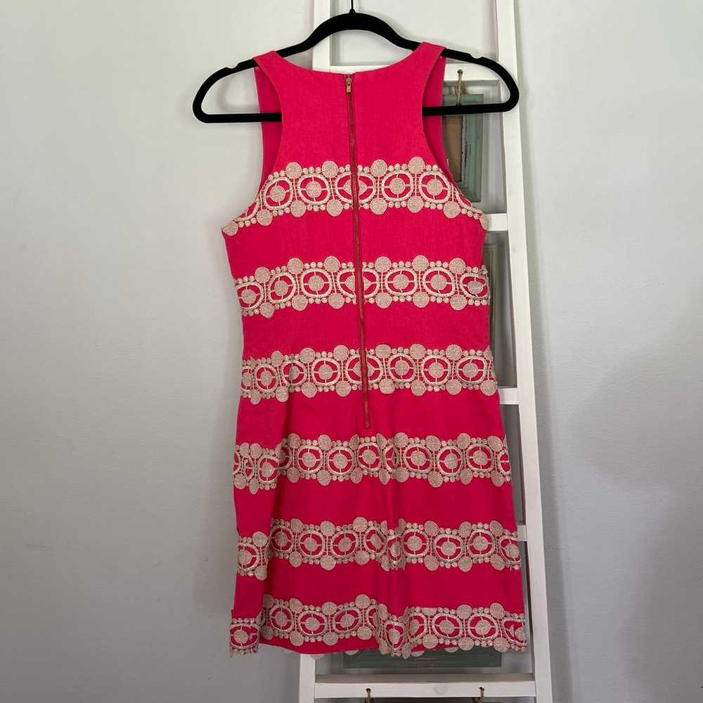 Lilly Pulitzer Hot Pink/Gold Augusta Shift Dress - image 2