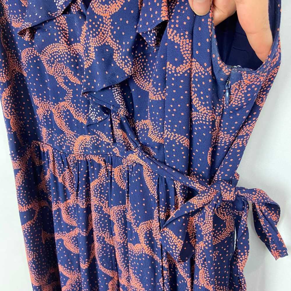 Anthropologie Maeve Rosalia Wrap Dress 12 Navy Bl… - image 11