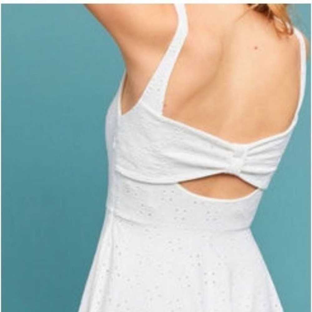 Anthropologie Hutch White Eyelet Fit and Flare Dr… - image 3