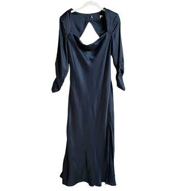 Astr Gracie Long Sleeve Cutout Satin Midi Dress M… - image 1