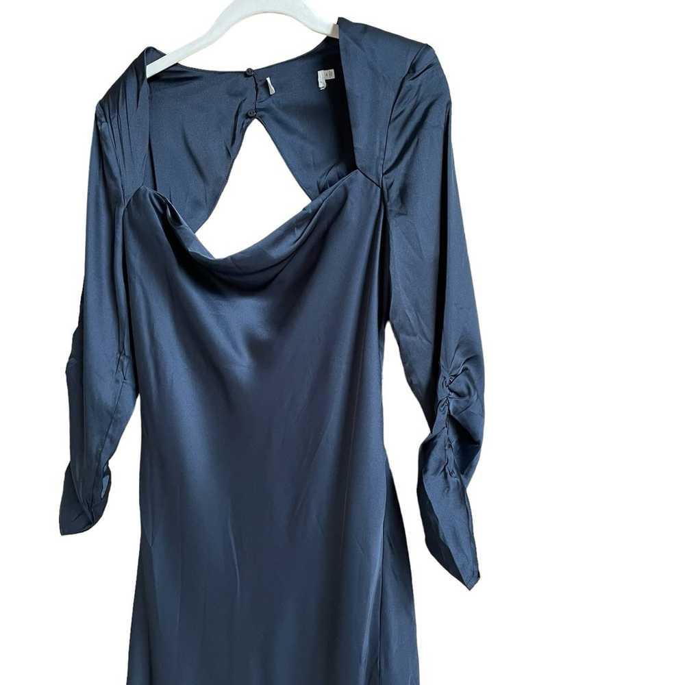 Astr Gracie Long Sleeve Cutout Satin Midi Dress M… - image 4