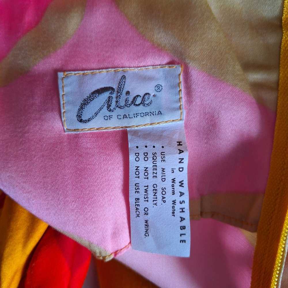Vintage Alice of California pink orange 70s maxi … - image 9