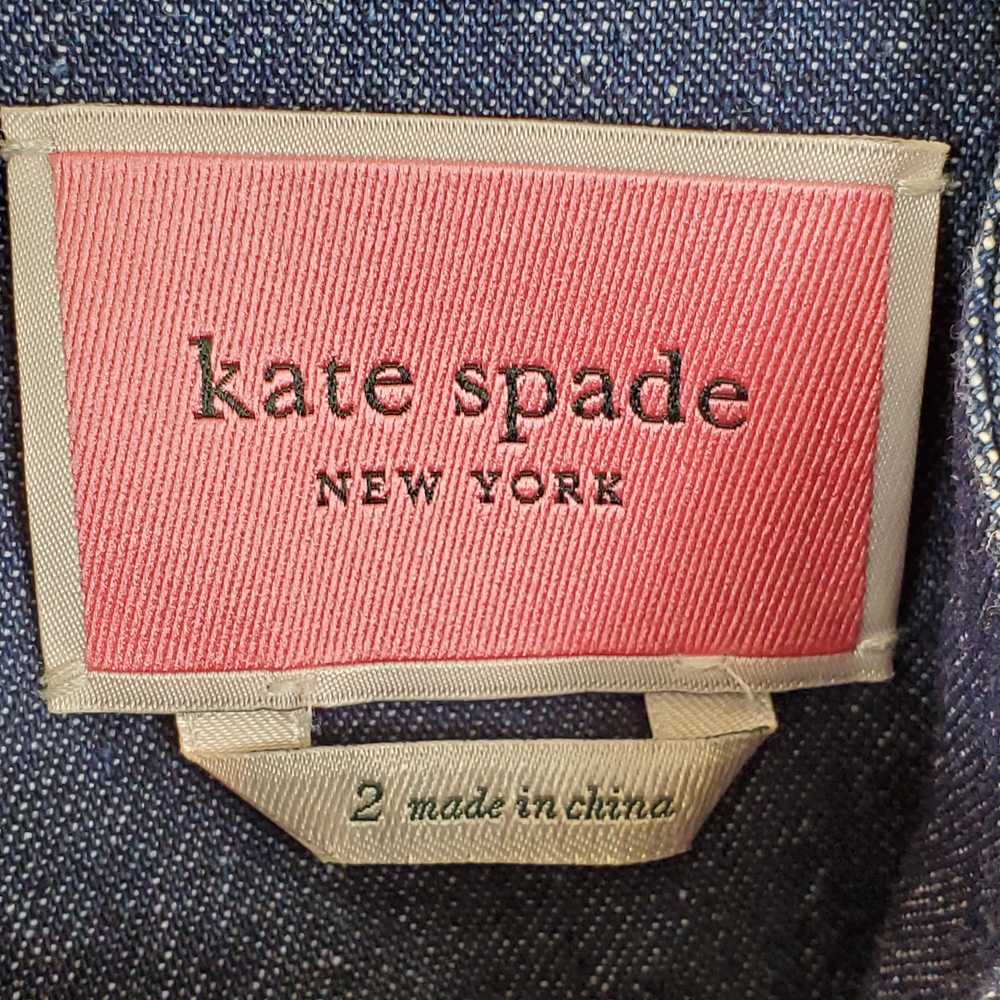 Kate Spade Women Blue Denim Puff Sleeve Dress Sz 2 - image 3