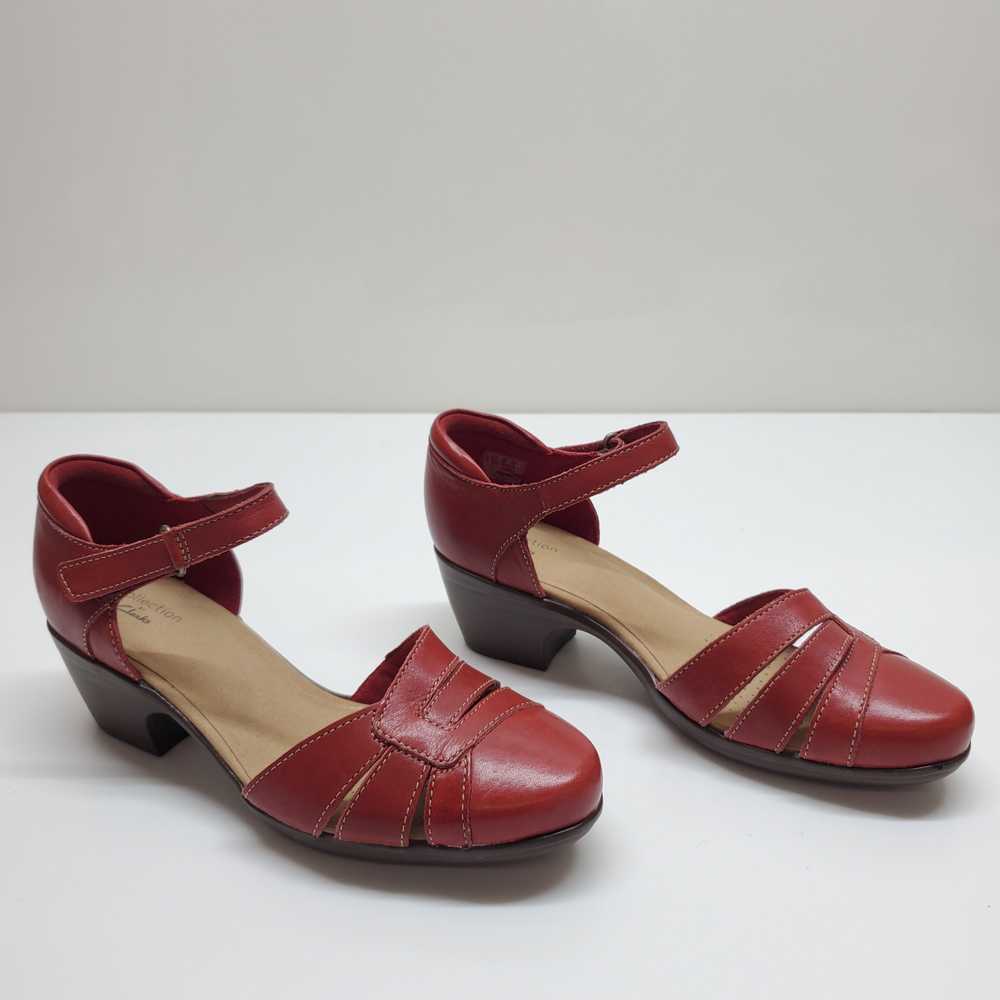 Clarks Clark Collection Emily Daisy Red Leather W… - image 1