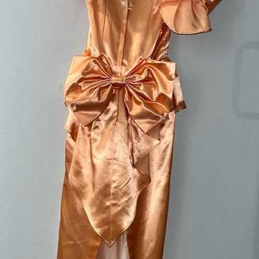 Stunning Peach AUTHENIC VINTAGE 80s formal dress - image 1